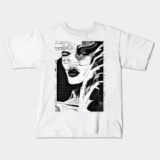 Lady in black and white Kids T-Shirt